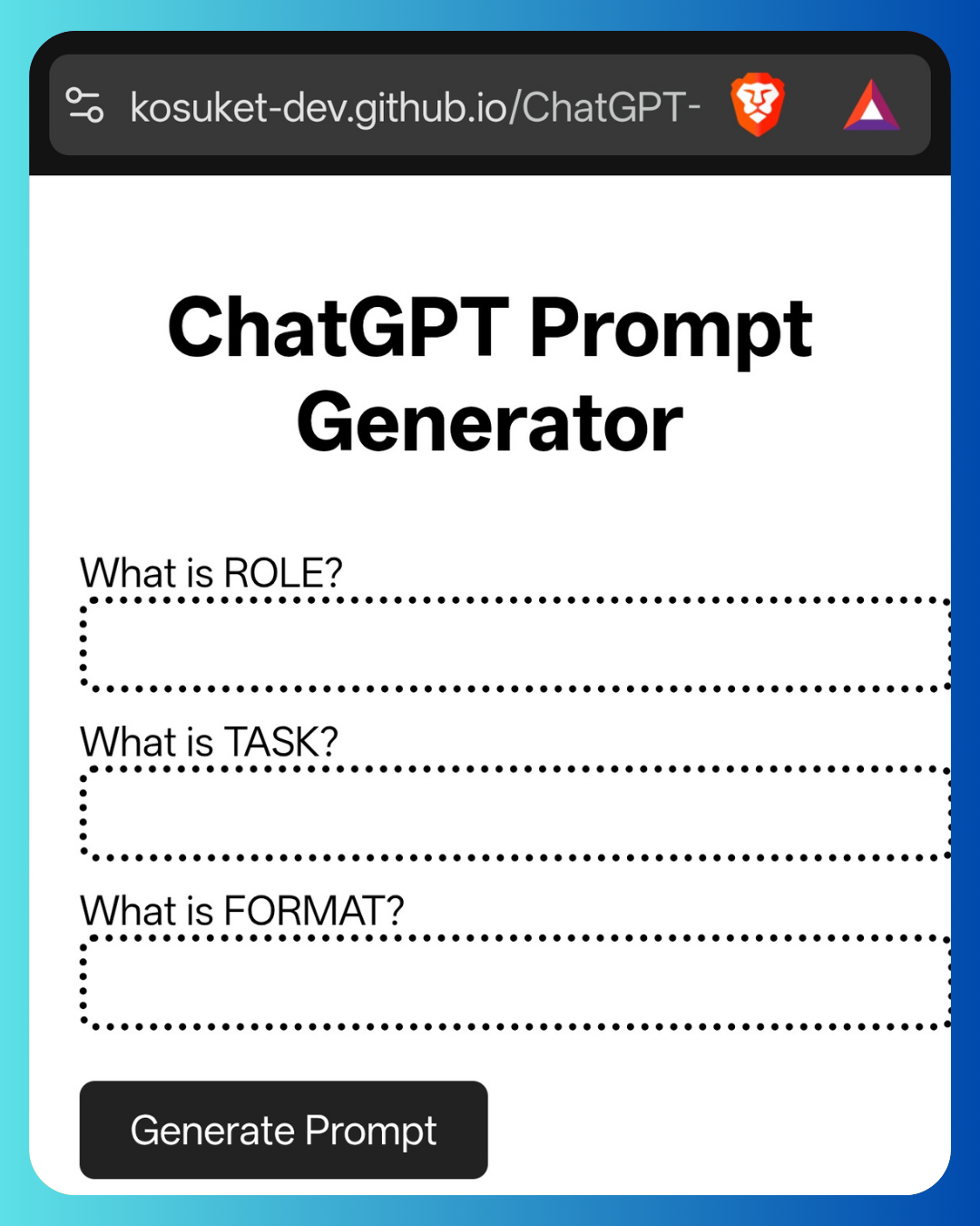 ChatGPT Prompt Generator